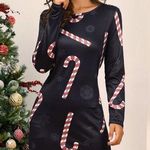 Christmas Candy Cane Dress, Medium Black Photo 0