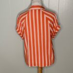 Code x Mode Orange/White Striped Button Up Tie Front Casual Blouse S Photo 10