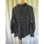 Tulip 100% Cotton Handkerchief Hem Logan Lagenlook Peasant Tunic Shirt M Black Size M Photo 2