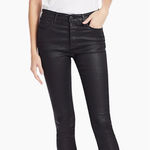 AG Adriano Goldschmied Adriano Goldschmied AG 28 R Black Vegan‎ Faux Leather Farrah Skinny Ankle Pants Photo 0