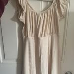 Francesca's Cream Ribbed Mini Dress With Bow Photo 2