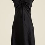 J.Crew Short Sleeve Slip Dress in Textured Satin Black Size 12 NWT Photo 0