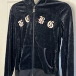 BCBGMAXAZRIA  Velour Velvet Crown print sequins y2k hoodie size medium Photo 3