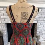 Angie  Abstract Tank Bohemian Boho Maxi Sun Dress Black‎ Red Medium Southwestern Photo 8