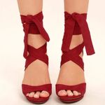 Lulus Red Strappy Heels Size 7.5 Photo 1
