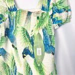 Farm Rio  Araras Mini Dress White Blue Parrot Smocked Dress M Photo 88