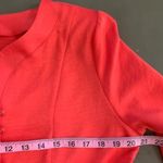 Vintage Ataga Ruffle Blouse Size Medium Coral Pink Button Front Long Sleeve Photo 4