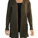 Hippie Rose  Olive ribbed open front cardigan Photo 1