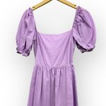 Charlie Holiday Puff Sleeve Backless Cotton/Linen Paris Maxi Dress Lilac size 4 Purple Photo 5