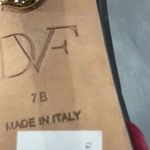 Diane Von Furstenberg  DVF Black Red Suede Cutout Heels Sandals Size 7B Italy Photo 4