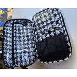 Vera Bradley  Makeup Organizer Bag Large Black White Paisley Two Compartments Zip Photo 5