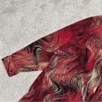 Catherines  Collared Button-Up Top Blouse Asymmetric Artsy Boho Red Plus Size 3X Photo 6