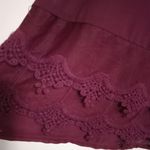 Giddy Up Glamour  M Sleeveless Cutwork Lace Front Layered Swing Top in Maroon Photo 6
