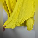 SHANI SHEMER Linen Buttoned Down Shirt One Size Cover Up Yellow Photo 3