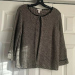 Chico's Chico’s Women's Tweed Open Cardigan Black & White Photo 0