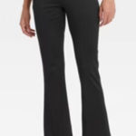 A New Day WOMEN’S HIGH WAISTED FLARE LEGGINGS WITH RUCHED WAISTBAND- BLACK S Photo 0