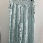 Joie  blue and white wide leg linen pants size XL. Inseam 29” Photo 0
