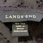 Lands’ End Button Front Shirt & Shell Tank Top Navy Blue eyelet top Women’s 1X Photo 6