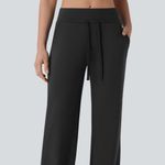 Halara NWT  softly zero mid rise drawstring straight tapered leg cool touch yoga Photo 3