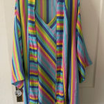 Victoria's Secret Vintage Collection Rainbow Striped kimono Robe And Slip Large Photo 0