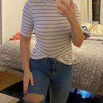 Banana Republic  White and Black Striped T shirt Photo 0