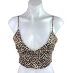ZARA Beige Black Leopard Animal Print Sleeveless Cami Camisole Crop Top Size S Photo 0