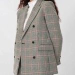 Maje Voldita Double-breasted Check Jacket in Multicolor Photo 1