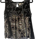 Westbound Womens XL Tank Top Black White Brown Bohemian Whimsigoth Grunge Photo 0