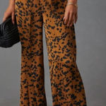 VICI  Easy Tiger Brown & Black Leopard Print High Waist Wide Leg Trouser Pants L Photo 0