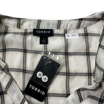 Torrid White Multicolor Plaid Unlined Peplum Top Women Plus Size 3 NWT | 70-29 Photo 2