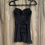 Victoria's Secret Vintage  Black Lace Sheer Ruffle Back Underwire Bra Slip Dress S Photo 1