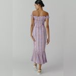 Urban Outfitters UO Olympia Lilac Floral Off-Shoulder Midi Dress Women’s Large Photo 1