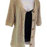 Michael Kors all seasons gold open knit button down ca… Photo 0