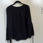 Ro & De XS black flowy blouse with sleeve detail and tie closure Photo 2