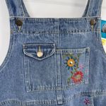Vintage Carole Little Denim Jumper Dress Large Blue Jean Embroidered Cotton NEW Photo 4