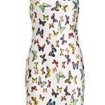L'Agence L’AGENCE Jodie V Neck Butterfly Slip Dress White Multi Flutter 6 Silk Photo 2