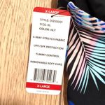 DKNY  NEW Women's XL Tropical Print Plunge Halter Neck Sexy 1 Piece Swim Suit NWT Photo 4