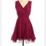 Ultra Pink Cottage Core fall leaf dress in cranberry size Small Photo 1