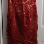 Love Culture NWT  Red Gold Foil Wrap Dress Size S Photo 4