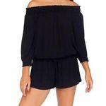 Raisin's West Coast Romper Swim Coverup Off Shoulder Black S Photo 0