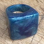 None Square Blue Resin size 8 Statement Ring In Gift Box Photo 0