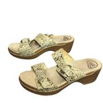 Dansko  Sophie Wedge Sandals 11-11.5 Beige Snakeskin Leather Slip On Clogs Shoes Photo 1