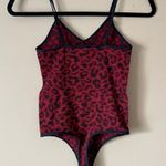 Love j  | Red Animal Print Ribbed Tank Top Thong Bodysuit Sz S/M Photo 6