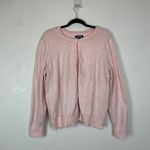 Lands' End  Women's L 2 Pc Pink Short Sleeve and Cardigan Sweater Set‎  Cotton Photo 1