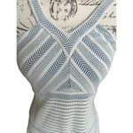 Shoshanna Women's Tank Dress Dropped Waist V-Neck Blue White Geometric Size P Photo 2