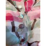 WALTER Floral Print Silk Short Sleeve V Neck Button Front Dress Size 6 Pink Photo 2