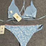 Body Glove FREYA Triangle Bikini Top & ROSALIA Bottoms Baby Blue Flowery Skies Photo 1