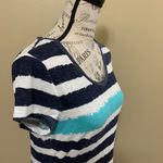 Style & Co Sport White & Blue Stripe Top Photo 5