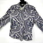 Ellen Tracy Linda Allard, , button‎ Down, paisley pattern blouse, Vintage,size 16 Photo 0