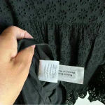 Madewell Women’s Black Eyelet Waterlily Tiered Ruffle Boho Mini Dress Size 10 Photo 15